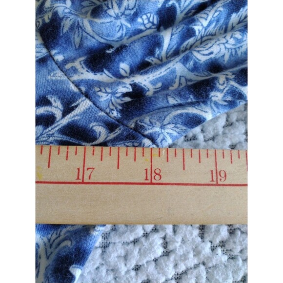 Lauren Ralph Lauren Women's Shirt M Blue/White Paisley Rolled Sleeve Boat Neck - Picture 14 of 14